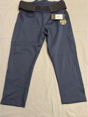 Tommie Copper Women’s Navy Capri Leggings Size M with Adjustable Back Support